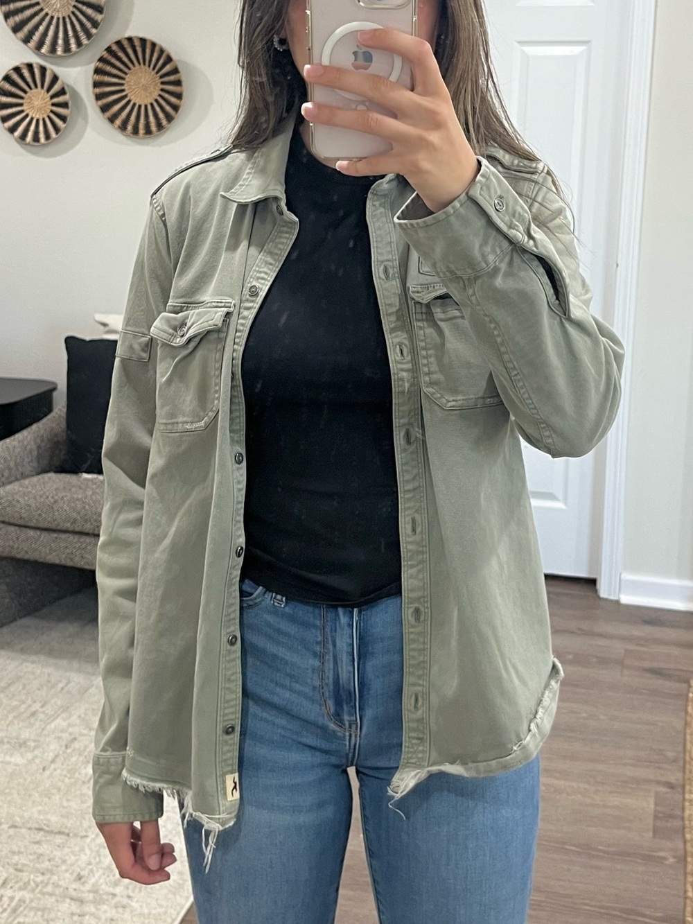 Hollister Army Green Cotton Jacket